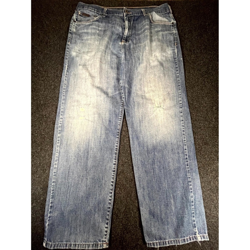 Calvin Klein Jeans Mens 38 Blue Denim Cotton High Rise Medium Wash Straight Leg